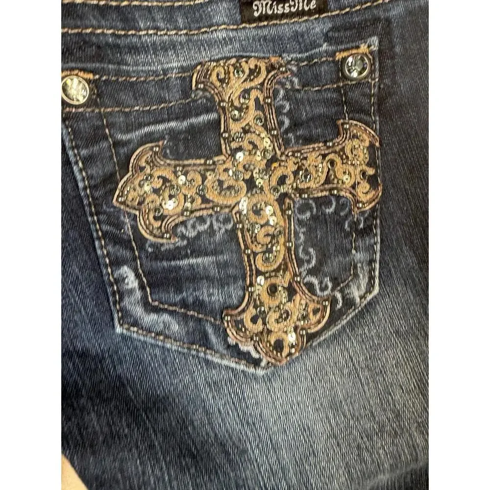 Miss Me Skinny Jeans Womens‎ Size 27 Embellished Rhinestone Signature Rise